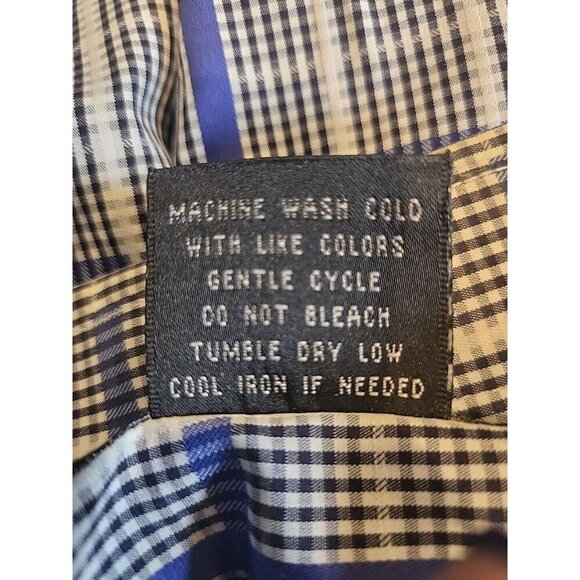 John Randall Collection Mens 2XL XXLButton Down Long Sleeve Blue White Black EUC - Picture 10 of 10